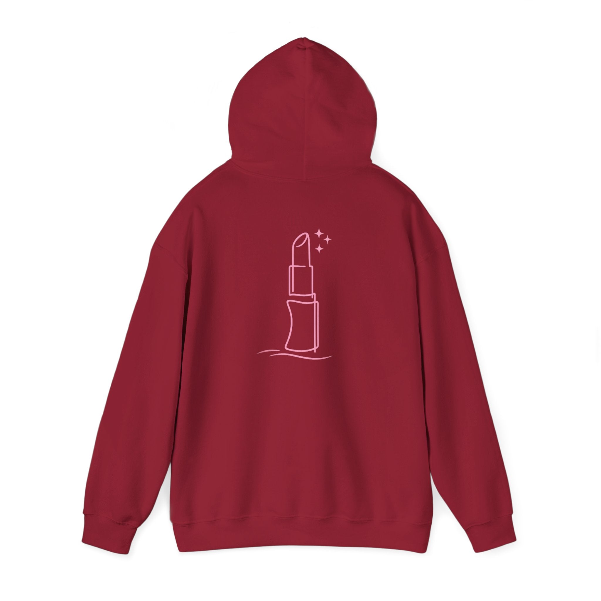 Cardinal Red - Pink Lipstick Graphic Back - Hoodie