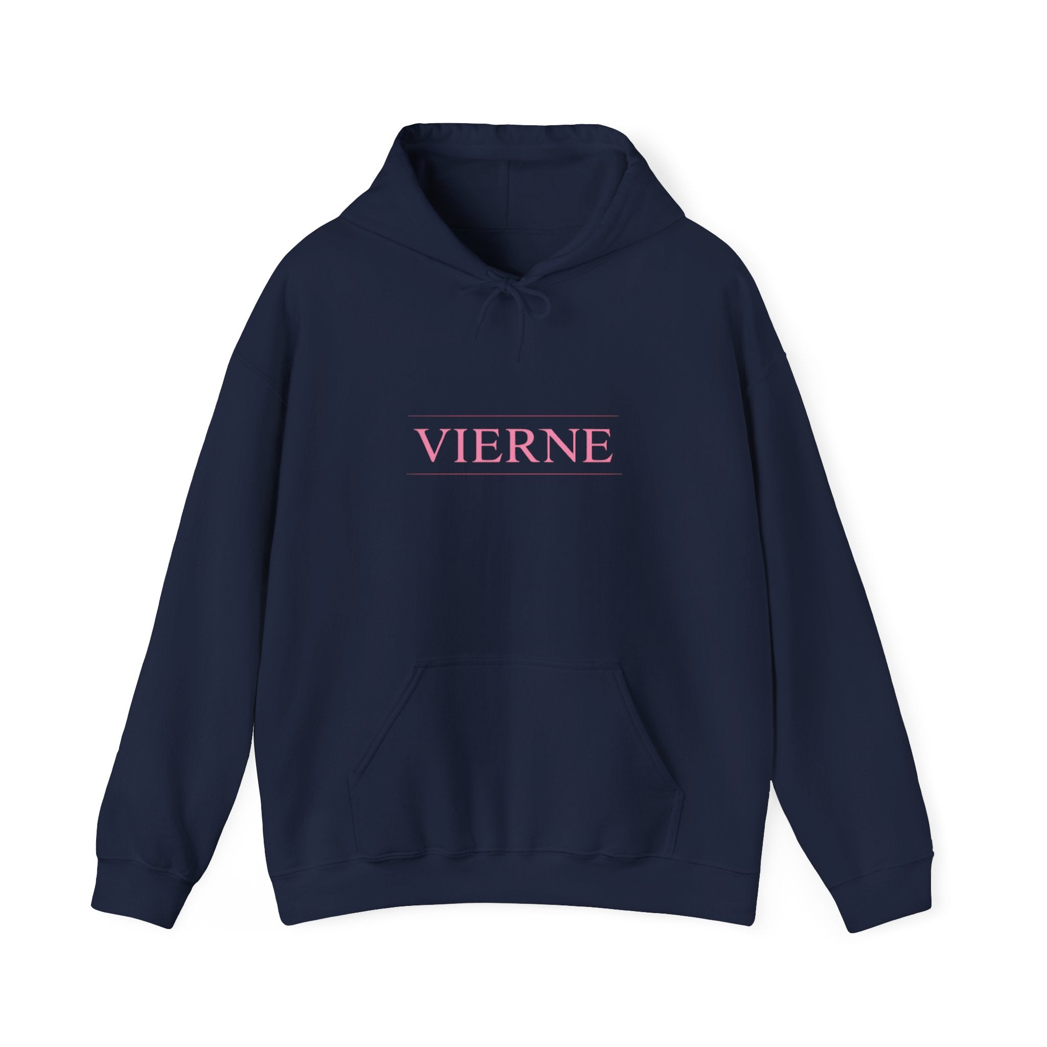 Navy - Pink Lipstick Graphic Back - Hoodie