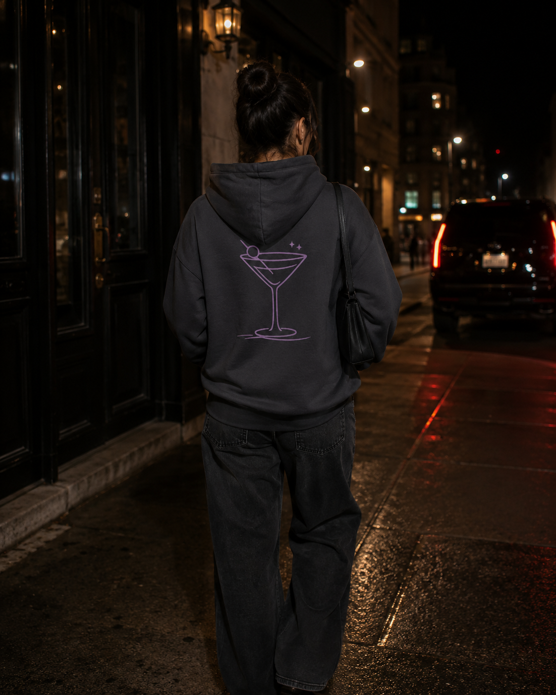 Charcoal - Pink Martini Cocktail - Hoodie