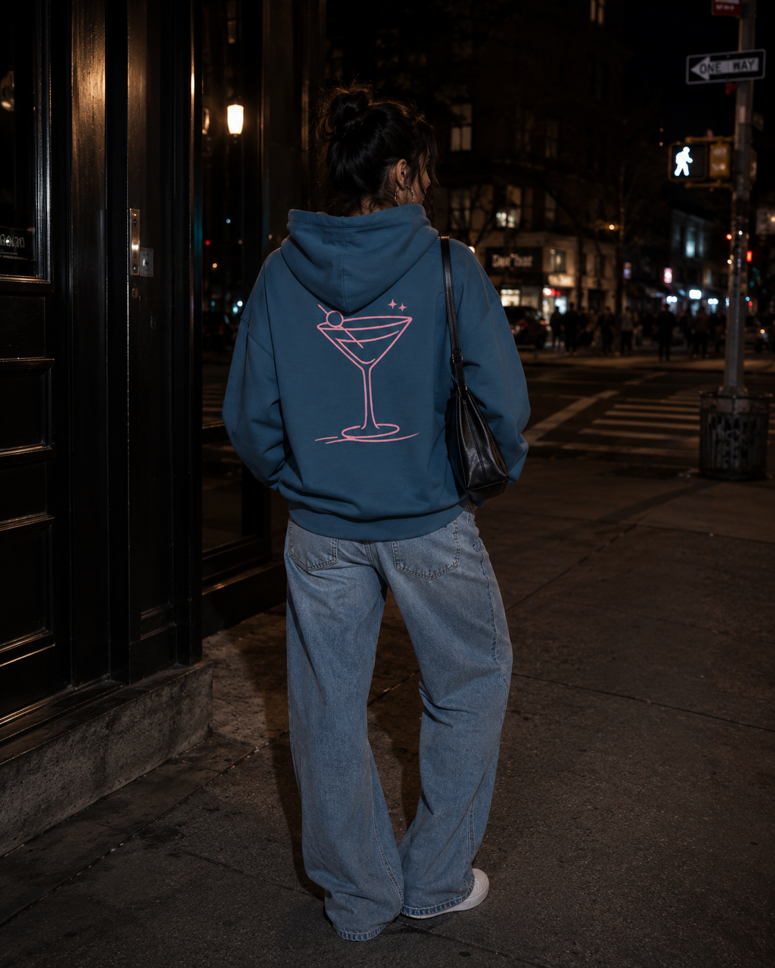 Indigo Blue - Pink Martini Cocktail - Hoodie
