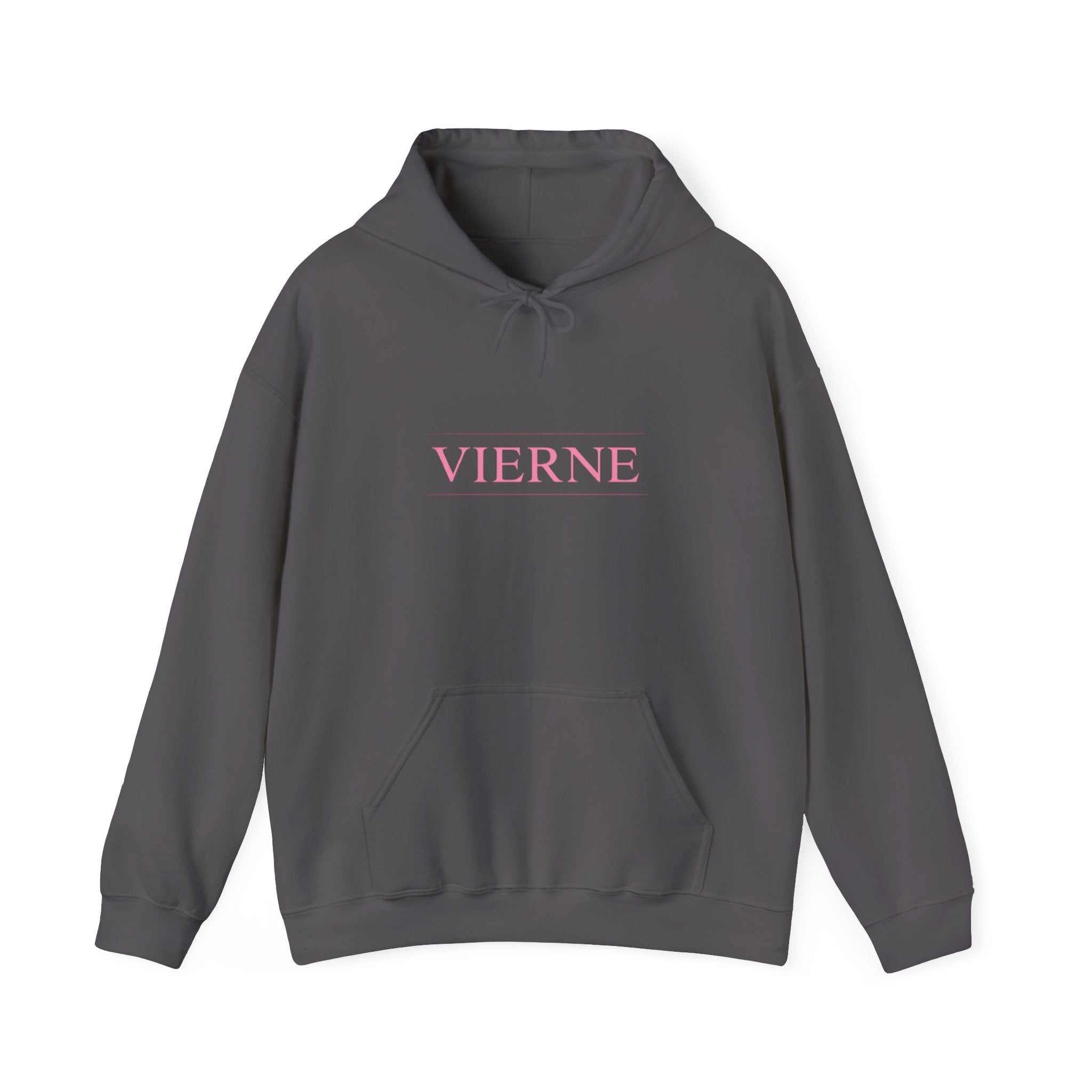 Charcoal - Pink Lipstick Graphic Back - Hoodie